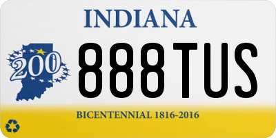 IN license plate 888TUS
