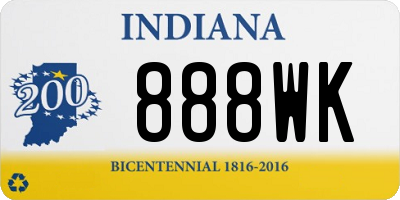 IN license plate 888WK