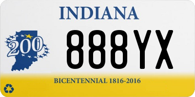 IN license plate 888YX