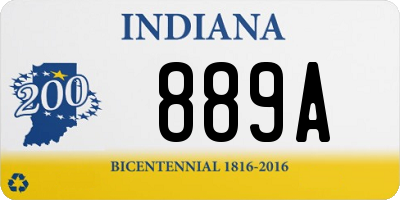 IN license plate 889A