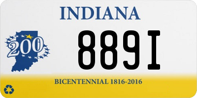 IN license plate 889I