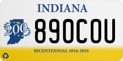 IN license plate 890COU
