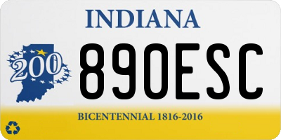 IN license plate 890ESC
