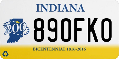 IN license plate 890FKO