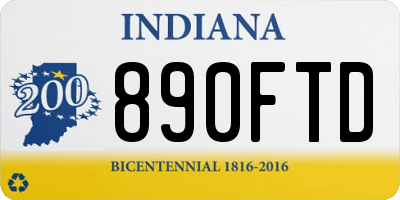 IN license plate 890FTD
