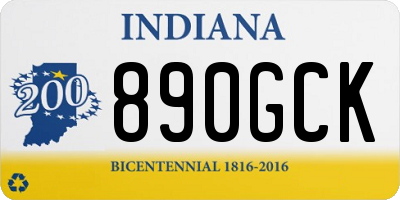 IN license plate 890GCK