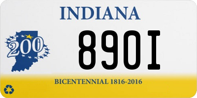 IN license plate 890I