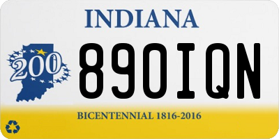 IN license plate 890IQN