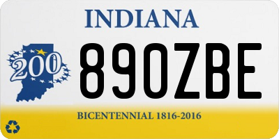 IN license plate 890ZBE