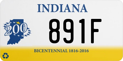 IN license plate 891F