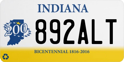 IN license plate 892ALT