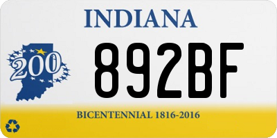 IN license plate 892BF