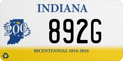 IN license plate 892G