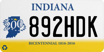 IN license plate 892HDK