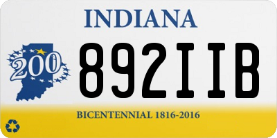 IN license plate 892IIB