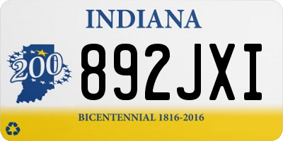 IN license plate 892JXI
