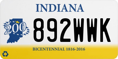 IN license plate 892WWK