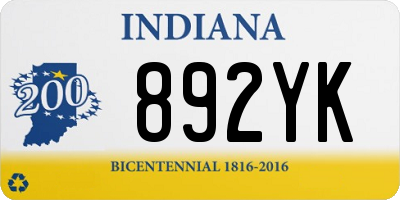 IN license plate 892YK