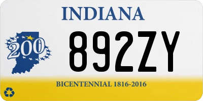 IN license plate 892ZY