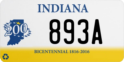 IN license plate 893A