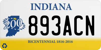 IN license plate 893ACN