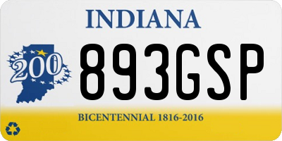 IN license plate 893GSP