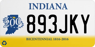 IN license plate 893JKY