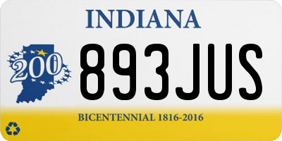 IN license plate 893JUS
