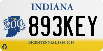 IN license plate 893KEY