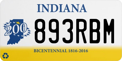 IN license plate 893RBM