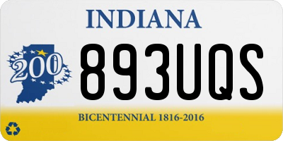 IN license plate 893UQS