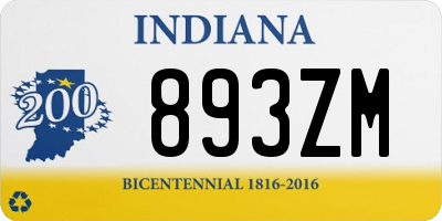 IN license plate 893ZM
