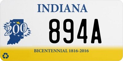 IN license plate 894A