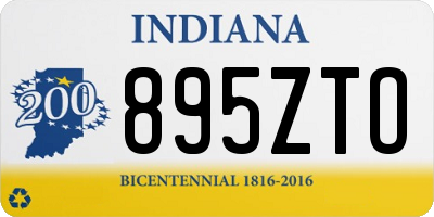 IN license plate 895ZTO