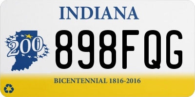 IN license plate 898FQG
