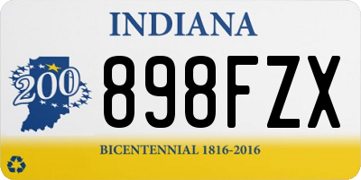 IN license plate 898FZX