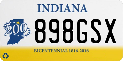 IN license plate 898GSX