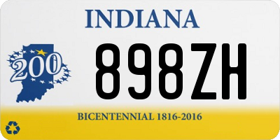 IN license plate 898ZH