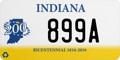 IN license plate 899A