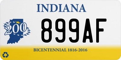 IN license plate 899AF