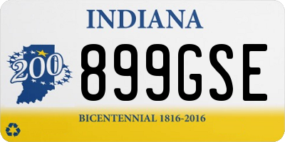 IN license plate 899GSE