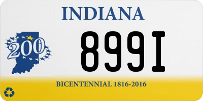 IN license plate 899I