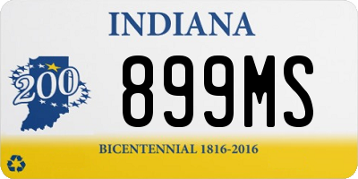 IN license plate 899MS