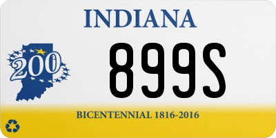 IN license plate 899S