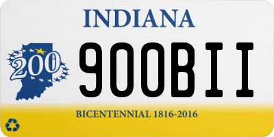 IN license plate 900BII