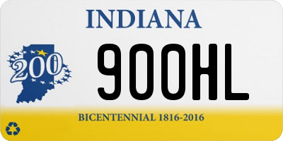 IN license plate 900HL