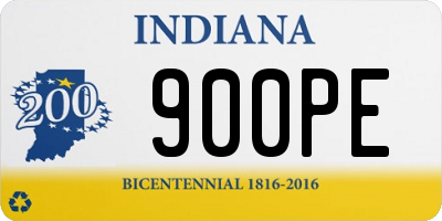 IN license plate 900PE