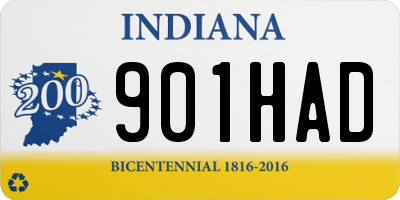 IN license plate 901HAD