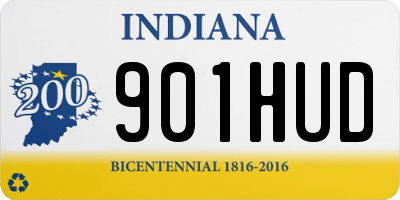 IN license plate 901HUD