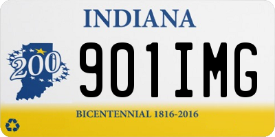 IN license plate 901IMG